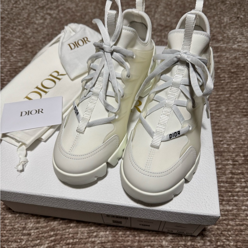 Dior White D Connect Sneakers